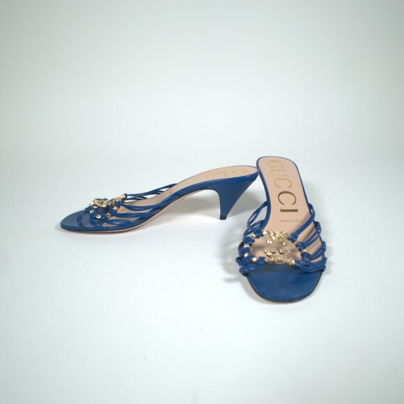 Blue Gucci Rhinestone Slides Size 37 never used - Picture 3 of 9